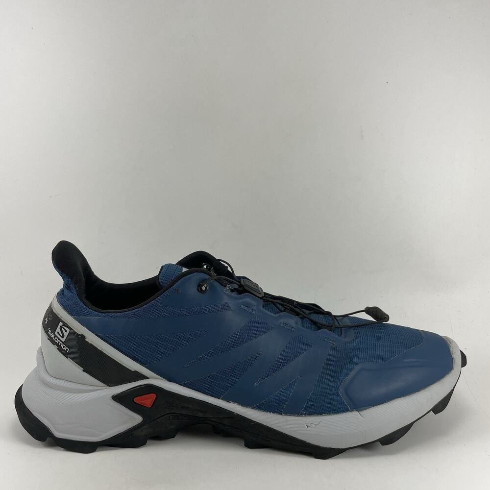 Salomon Supercross Trail Runners Blue Grey Mens 11.5 Quicklace Sneaker Hiking